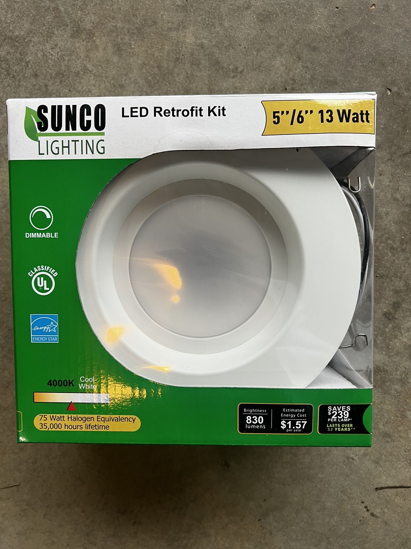 Sunco 5&6in LED Retrofit Kit Qty- 6- New