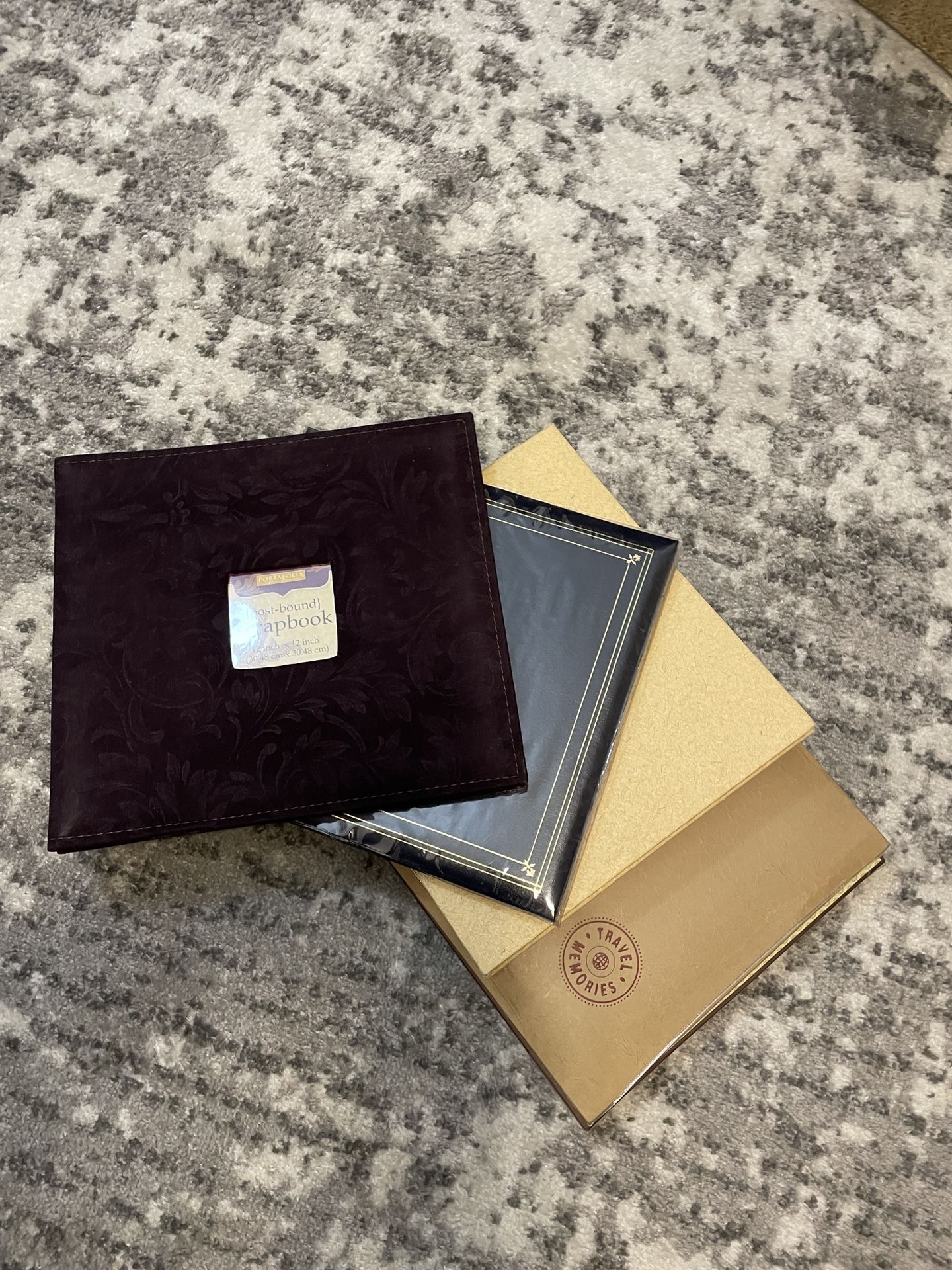 4 Scrapbook Albums 12x12 Never Used Purple Navy Tan Brown