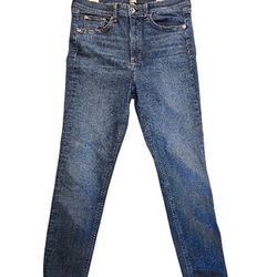 Rag & Bone High Rise Ankle Skinny Blue Denim Jeans Size 30