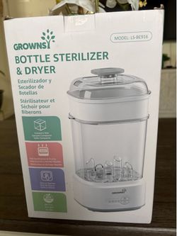 Grownsy Bottle Sterilizer and Dryer Model LS-BE916, Compact Electric Steam Baby