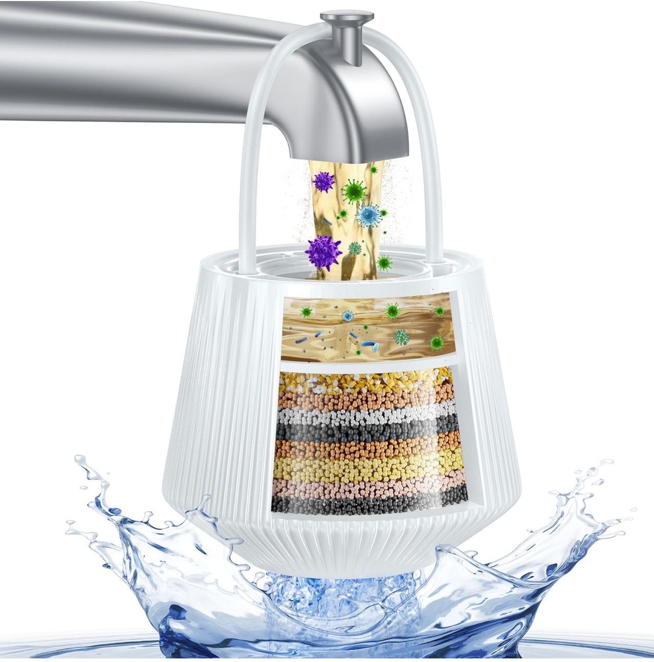 Upgraded Bathtub Water Filter for Baby & Family – KDF-55 Bath Filter Removes Chlorine, Lead, Fluoride & Heavy Metals, Softens Hard Water, Protects Ski
