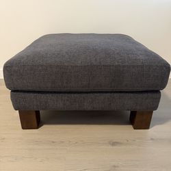 Burrow union ottoman heather charcoal walnut legs