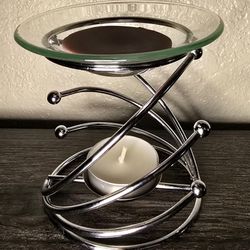Silver Tealight Wax Warmer - Closeout Sale!