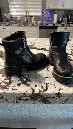 Women’s boots Harley Davidson boots, black and silver