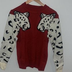 Sweater With Leopard Sleeves
