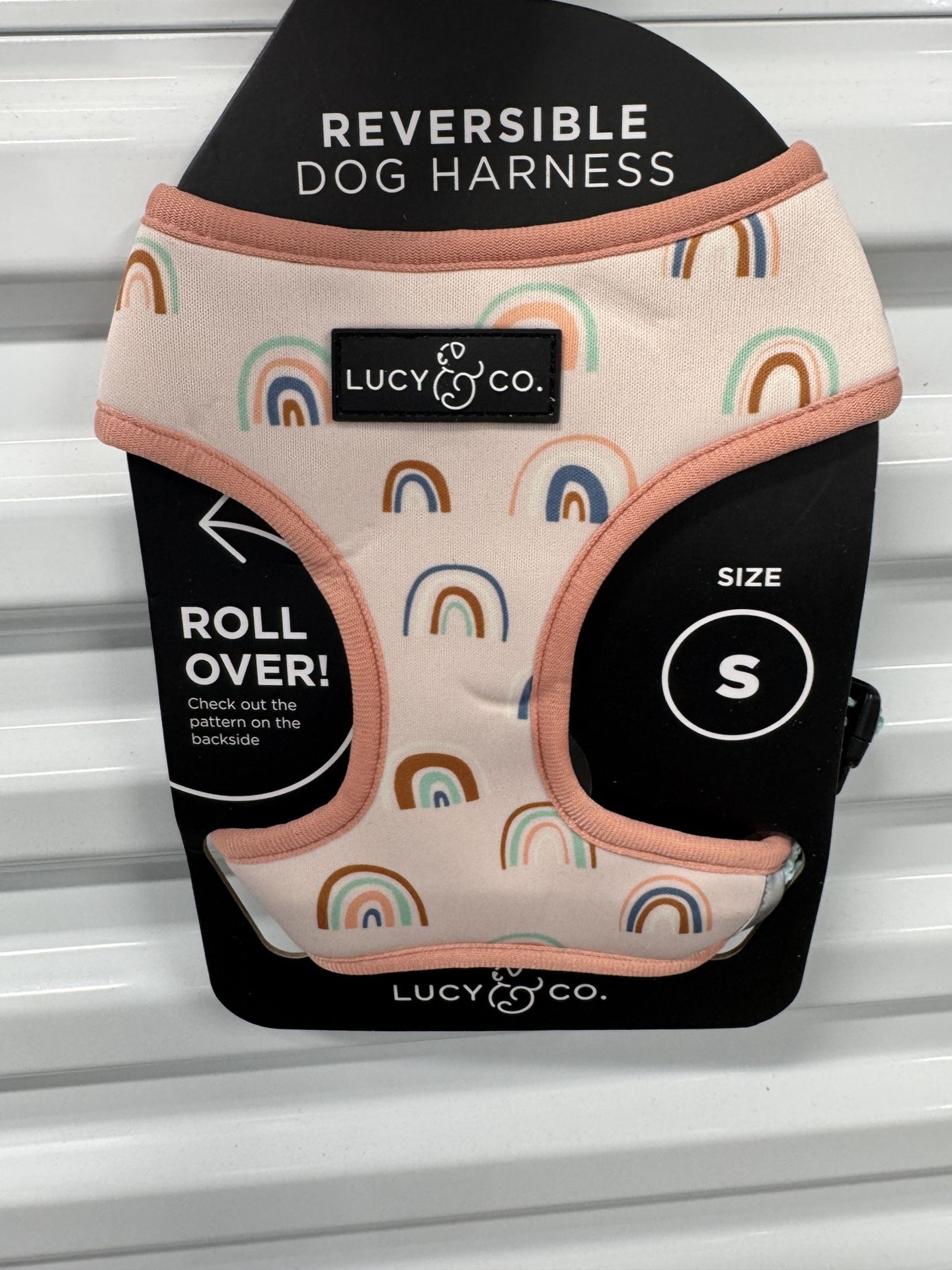 LUCY & CO. Reversible Dog Harness Rainbow Floral S