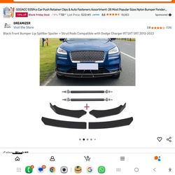 Dodge Charger 2012- 2022 Front Splitter With Support Struts