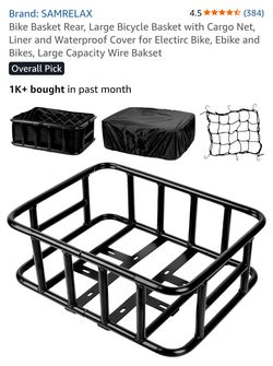 Large Rear Bike Basket with Accessories