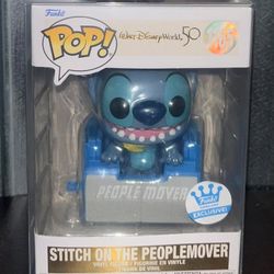 Funko Pop DISNEY WDW 50th Stitch  On The Peoplemover Exclusive W/ Protector 