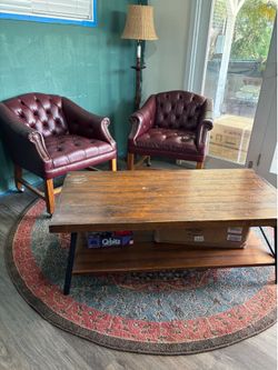 Vintage Lounge Chairs Burgundy
