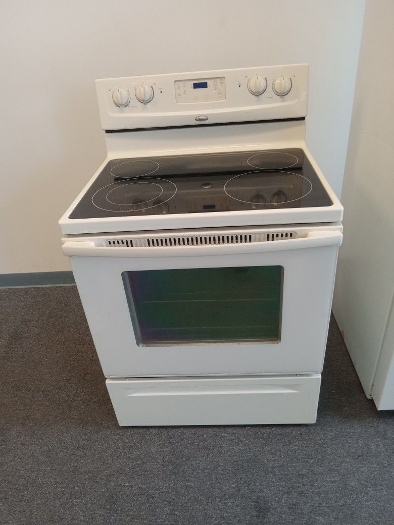Whirlpool glasstop electric stove with warranty 