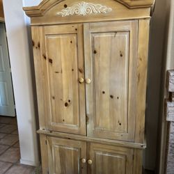 ARMOIRE AND BOOKSHELF 