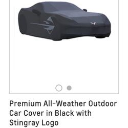 Premium All-Weather Outdoor Car Cover in Black with Stingray Logo