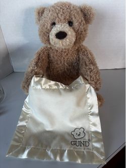 Gund Baby Peek A Boo Talking Teddy Bear Plush Stuffed Animal Works!