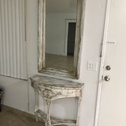 Mirror & Small Console Table