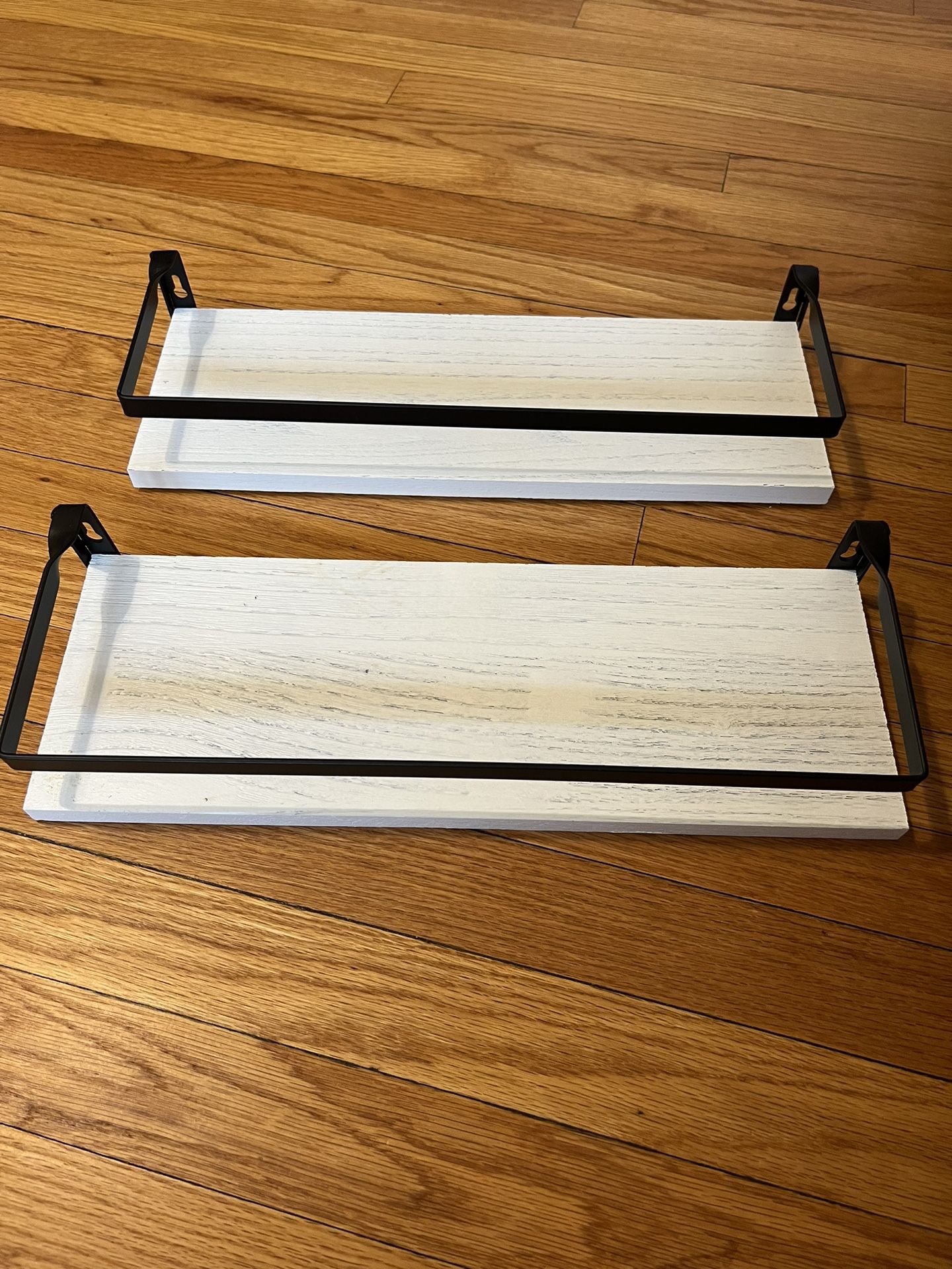 2 White Floating Shelves