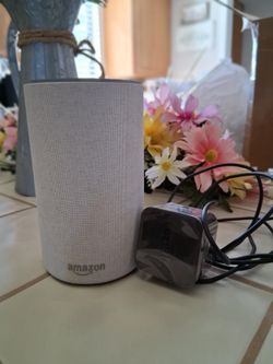 AMAZON ECHO 2ND GEN SMART SPEAKER WITH ALEXA SECOND GENERATION WITH POWER CORD. WORKS JUST FINE!- JUST ASK HER😂...asking ONLY $25.00