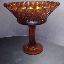 Amber Glass Compote 2