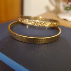 2 Ptetty Gold Plated Bracelets Both For $20