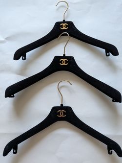 Black Gold Hanger Set Trio Three Velvet Gold