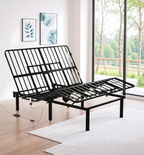 Cozy Castle Adjustable Bed Frame, Wired Remote Control, Independent Head and Foot Incline, Electric Twin Xl