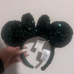 Green sequin Disney ears