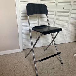 Bar stool with backrest, foldable, counter height