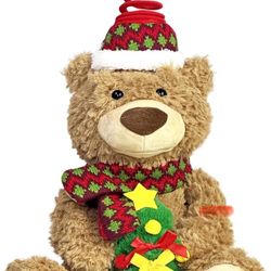 New LANGXUN Christmas Teddy Bear Plush Toy with Singing & Voice Recording for Kids Adults Christmas Decorations, Birthday Gifts for Boys and Girls, Pr