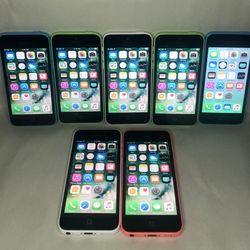 Lot of 7- Unlocked Apple iPhone 5C - Mixed Storage/Carriers - Tested/Clean IMEI