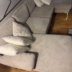 Chenille Style Chaise Couch 