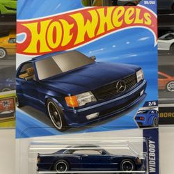 🇩🇪 HOT WHEELS 2025 - Blue ‘89 Mercedes-Benz 560 SEC AMG - Wide Body 186/250 - 1:64 Die Cast Toy