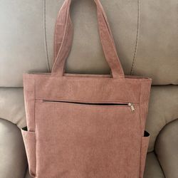 Bag Pink Corduroy Material 
