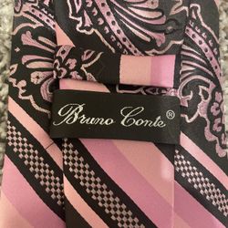 Bruno Conte Men’s Tie Black/pink 