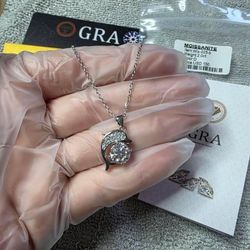 2CT Moissanite Diamonds Dolphin Pendant With 18" S925 Chain