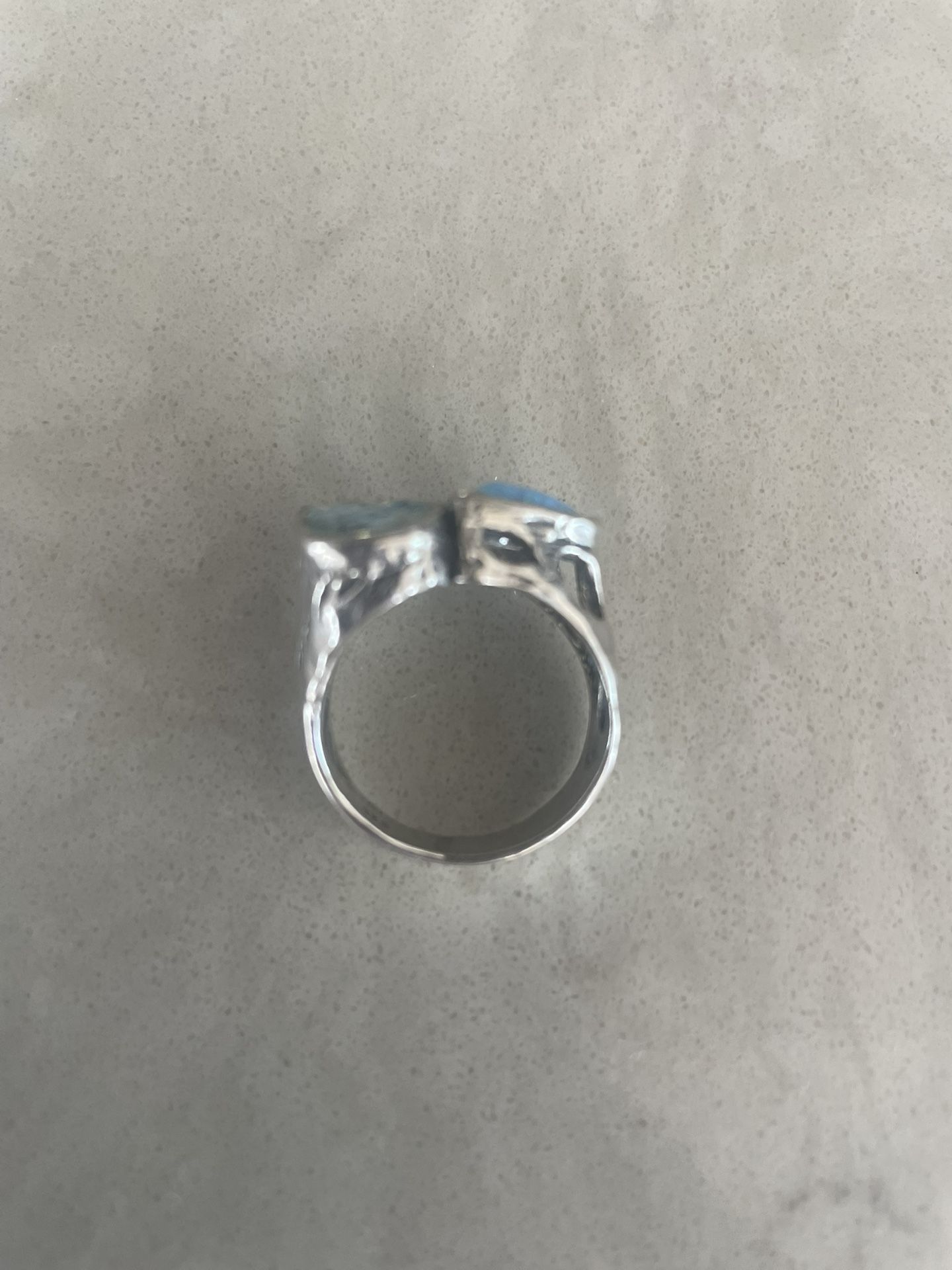 Sterling Silver Ring With A 3 Stones 