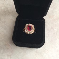 Crystal Ring, Plated - Size 7  