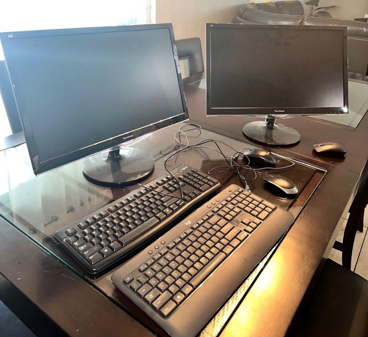2 24” black ViewSonic Computer Monitors