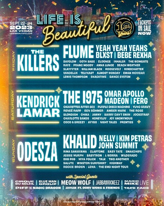 LIFE IS BEAUTIFUL TICKETS