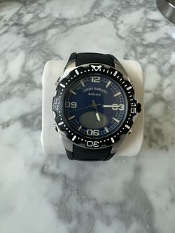 Tommy Bahama Relax Men's Quartz 100m Blue Dial Black Rubber Strap Watch