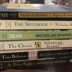 Nicholas Sparks Paperback Lot Of 6 Plus DVD
