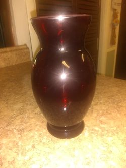 Ruby Red Glass Vase