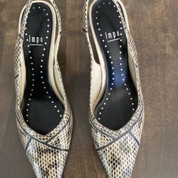 Slingback heels, Impo- Genuine Snakeskin