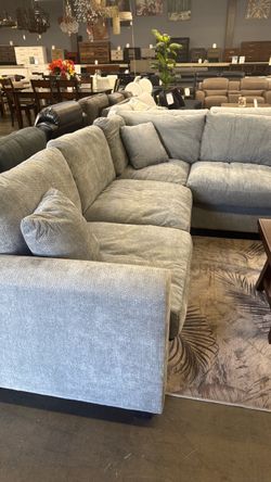 Gray Sectional Sofa with Matching Ottoman Included!