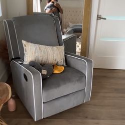 Grey Reclining Rocking Chair