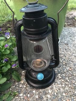 Very rare Antique GEM Side Lamp. Red glass reflector. Vintage automobile or horse drawn carriage lantern light