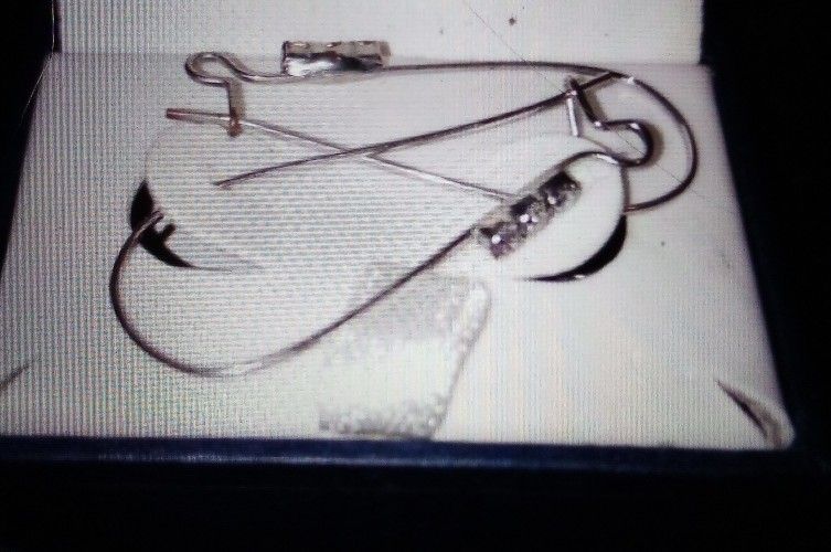 Silver, Crystal Teardrop Earrings