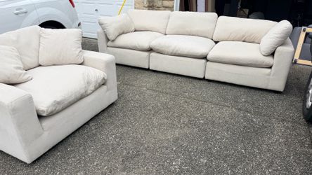 Sectional Couch sofá Living Spaces Sofa + Chair Set