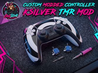 PS5 DualSense Controller (Custom Bullseye Wrap) – K-Silver JS13 Pro+ TMR Anti-Drift Joysticks