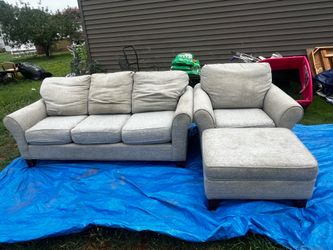 Couch and chair ottoman