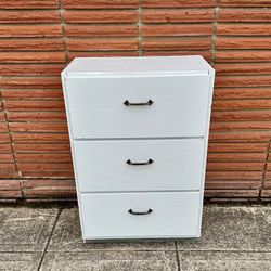 Painted White 3 Drawer Dresser 